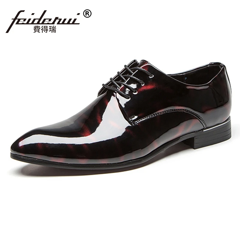 

Big Size 38-48 New Arrival Patent Leather Men's Wedding Footwear Round Toe Lace up Carved Formal Dress Man Derby Shoes CMS11