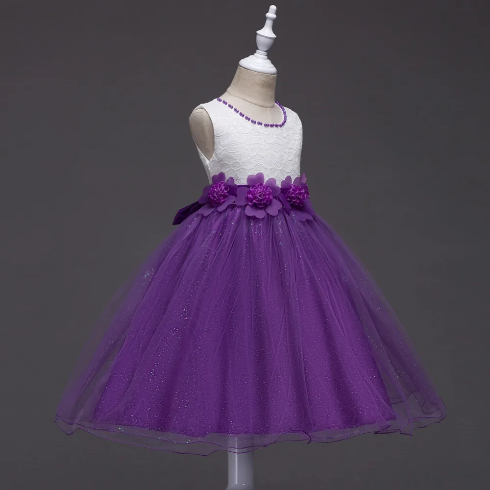 Платья с цветочным рисунком для девочек; летнее платье принцессы для детей; элегантное детское фиолетовое платье из тюля; одежда для свадебной вечеринки для девочек; платья для подростков