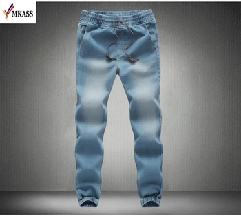 

2017 New Autumn Jeans Men Brand Clothing Solid Color Thin Pencil Denim Pants Male Top Quality Stretch Trousers Size M-5XL