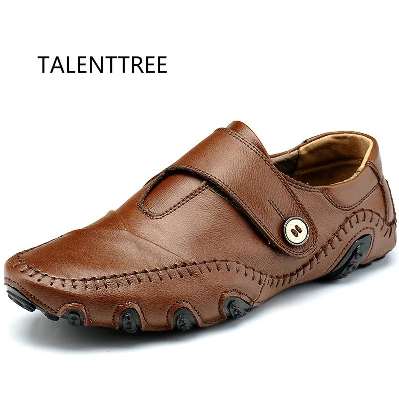 

Handmade Genuine Leather Men's Flats Casual Luxury Brand Men Loafers Comfortable Soft Driving Shoes Slip On Leather Moccasins