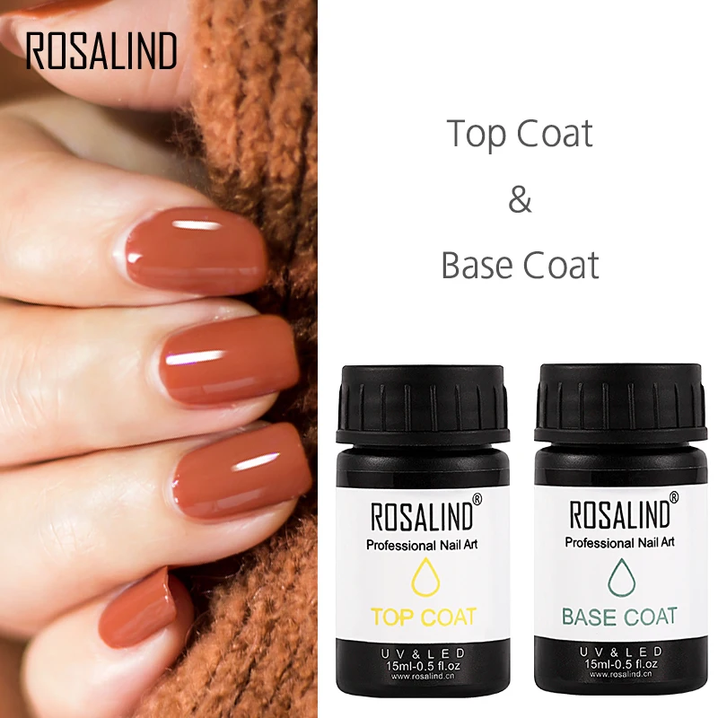 

ROSALIND Base & Top Coat Gel Varnish Nails bright Gel Nail Polish Nail Art 15 ML Or 30 ML UV Semi Permanent Primer For Nails
