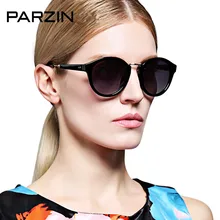 PARZIN, винтажные круглые солнцезащитные очки, женские, Ретро стиль, поляризационные солнцезащитные очки, женские, летние, затемняющие очки с упаковочной коробкой, черные, 9536