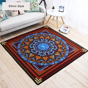

European National Style Luxury Geometric Patterns Carpet Non-slip Washable Durable Area Rug for Living Room/Bedroom/ Floor mat