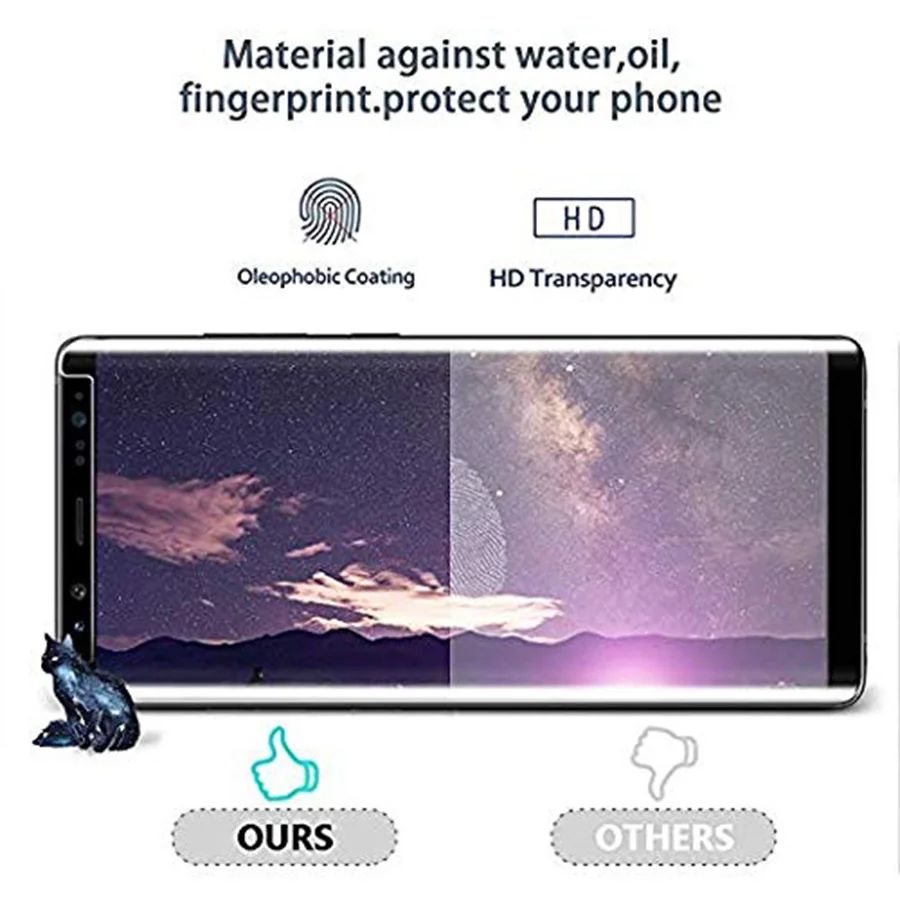 3D изогнутый защитный чехол из закаленного стекла для Samsung Galaxy Note 9 S8 S9 Plus защитная