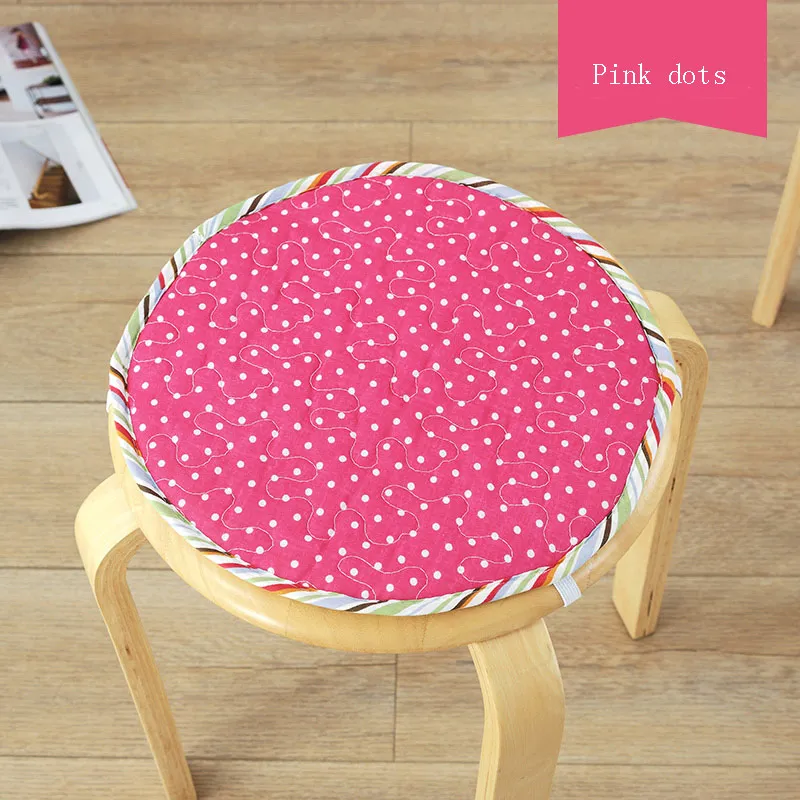 Хлопковая композитная ткань Подушка для стула студента утолщение круглый коврик круглый стул набор круглый детский сад Маленькая подушка для стула - Цвет: 3Pink-dots