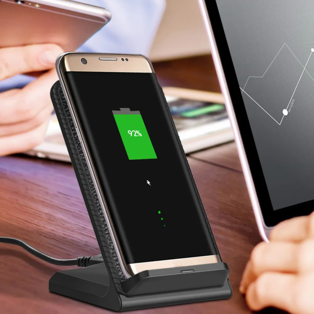 Новое беспроводное зарядное устройство Qi, кожаное Беспроводное зарядное устройство для Samsung S8 Plus S7 edge Note 8 iPhone 10X8 Carregador Sem Fio