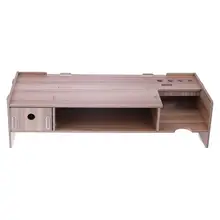 

Wooden Computer Storage Box Holder With Drawer Stand Monitor Stand Desk Organizer Storage Box Makeup Cosmetic Organizer