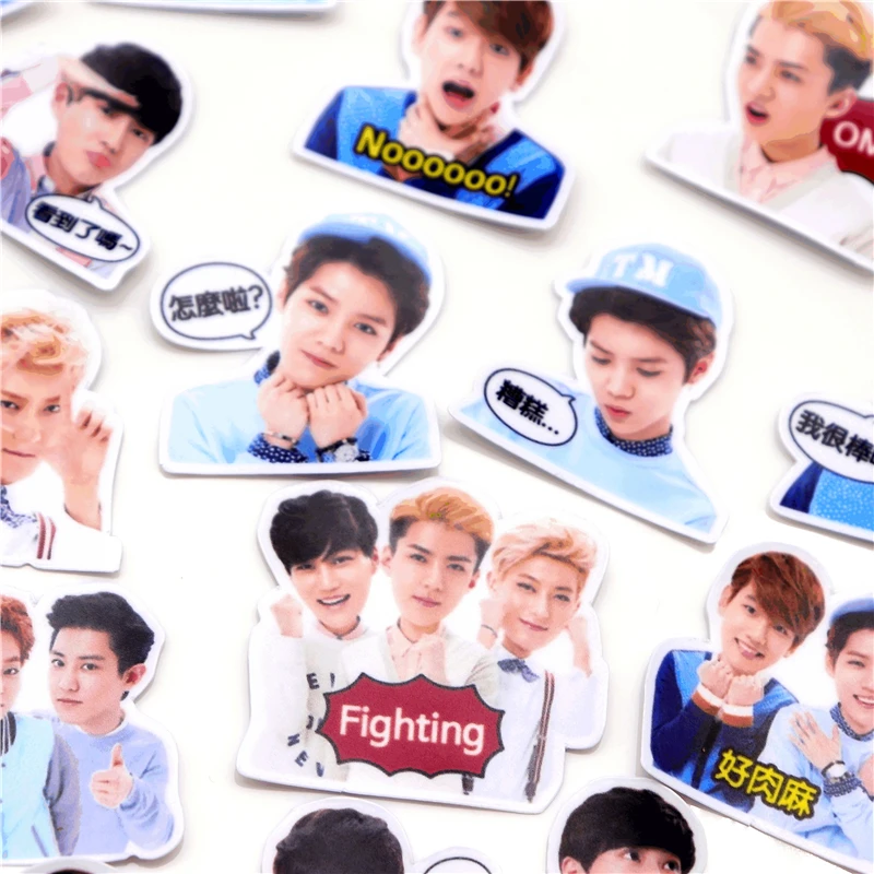 38pcs Creative kawaii self-madebig EXO boys stickers/ beautiful stickers /decorative sticker /DIY craft photo albums