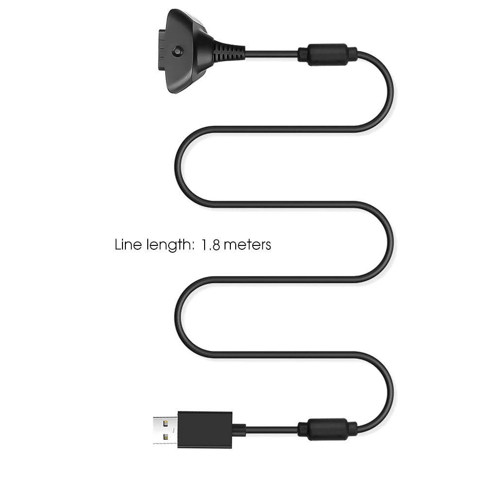 Charging Cable For Xbox 360 Gamepad Wireless Remote Controller 1.8m USB