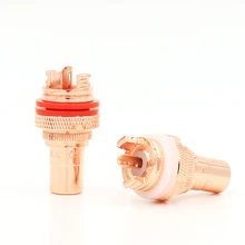 Free shipping 8pcs high quality red copper plated RCA Socket audio rca jack RCA terminals Amplifier Copper RCA socket Plug