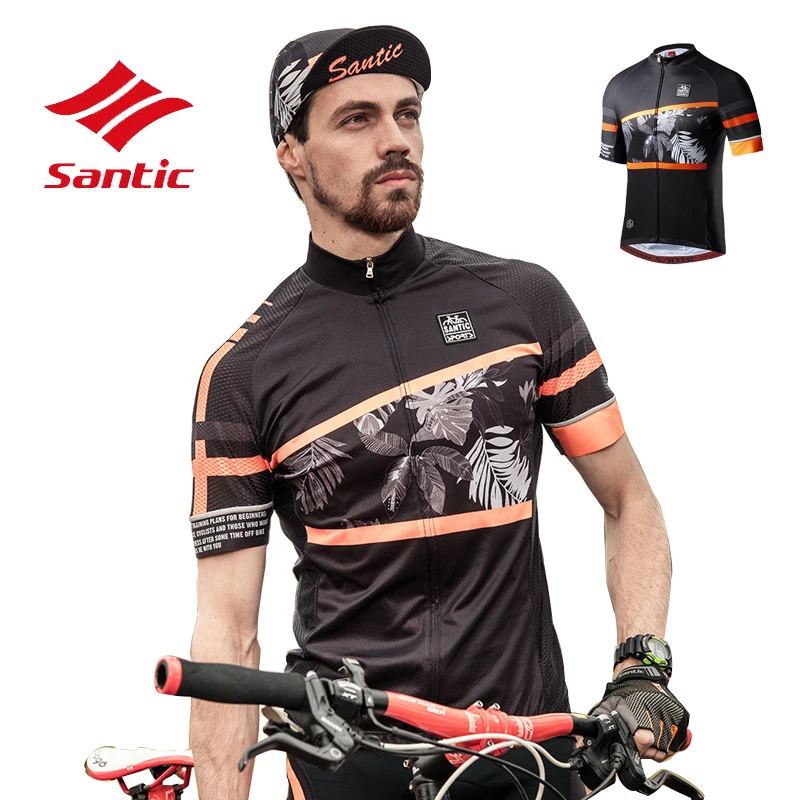

Santic Cycling Jersey Men Pro Team Anti-slip Summer Breathable Downhill Bicycle Jersey Cycling Clothing Short Sleeve Jersey