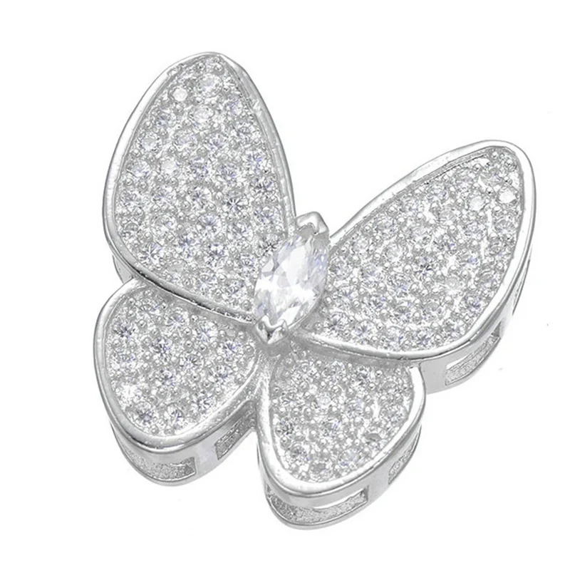 

Hand Made Jewelry Accessories Copper Zircon Crystal Butterfly Spacer Charm Decoration Connectors For Jewelry Making Fittings