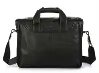 Fashion Full Grain Genuine Leather Men's Briefcase Tote Business Bag Leather laptop bag shoulder Bag Crossbody Bag Black Brown