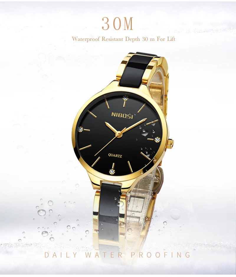 Relojes Para Mujer NIBOSI Women Watches Bracelet Watch Ladies Wrist Watch Women Waterproof Fashion Casual Crystal Dial Rose Gold (7)