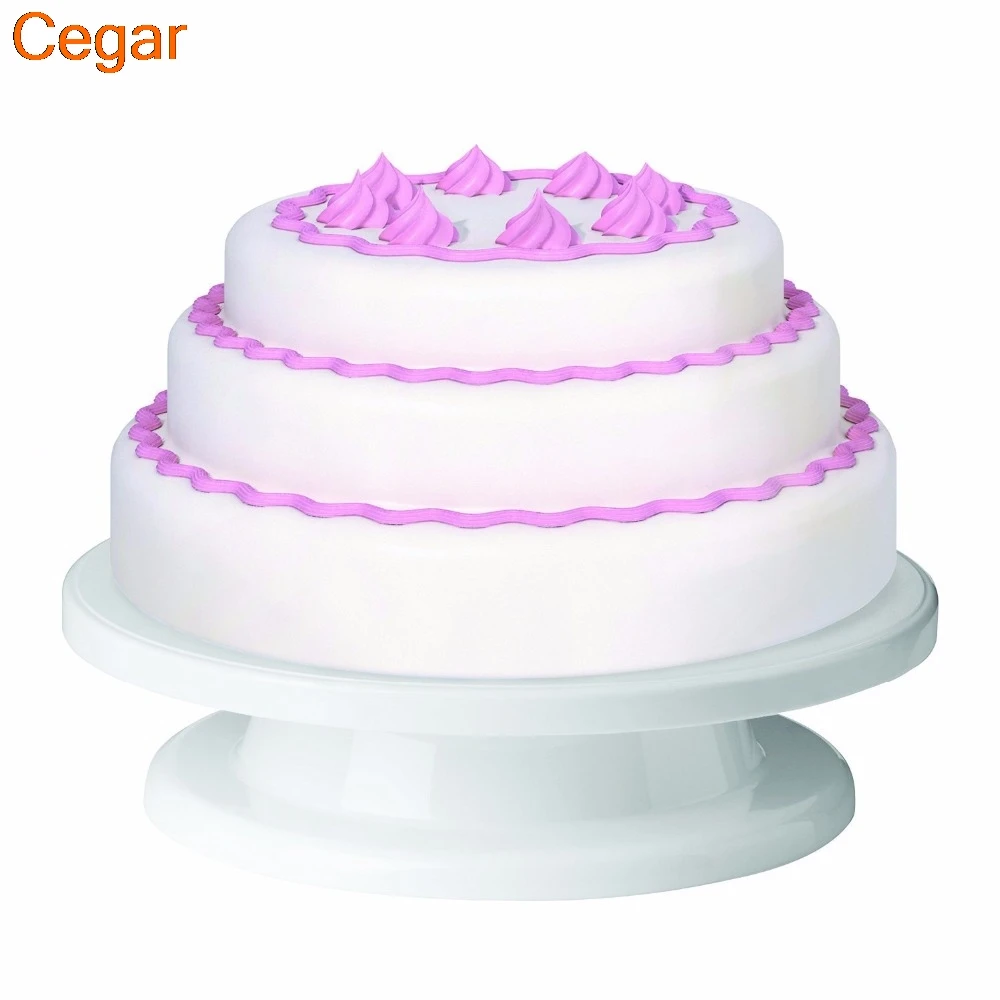 

Cegar Cakes Decoration Turntable Manually Rotating Round Shaped Cake Mounting Pattern Tool Cake Plate Decoration Stand Platform