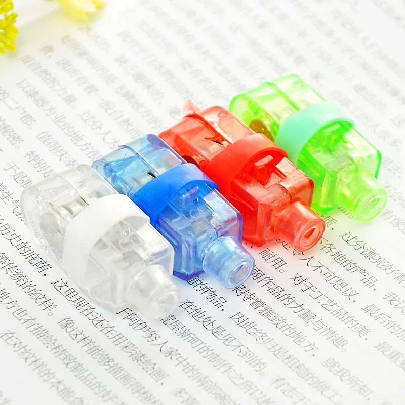 

4pcs/lot Plastic Children's Toy Ring Finger Lamp Led Fluorescent Flashing Concert Props Light Up Toys Unisex