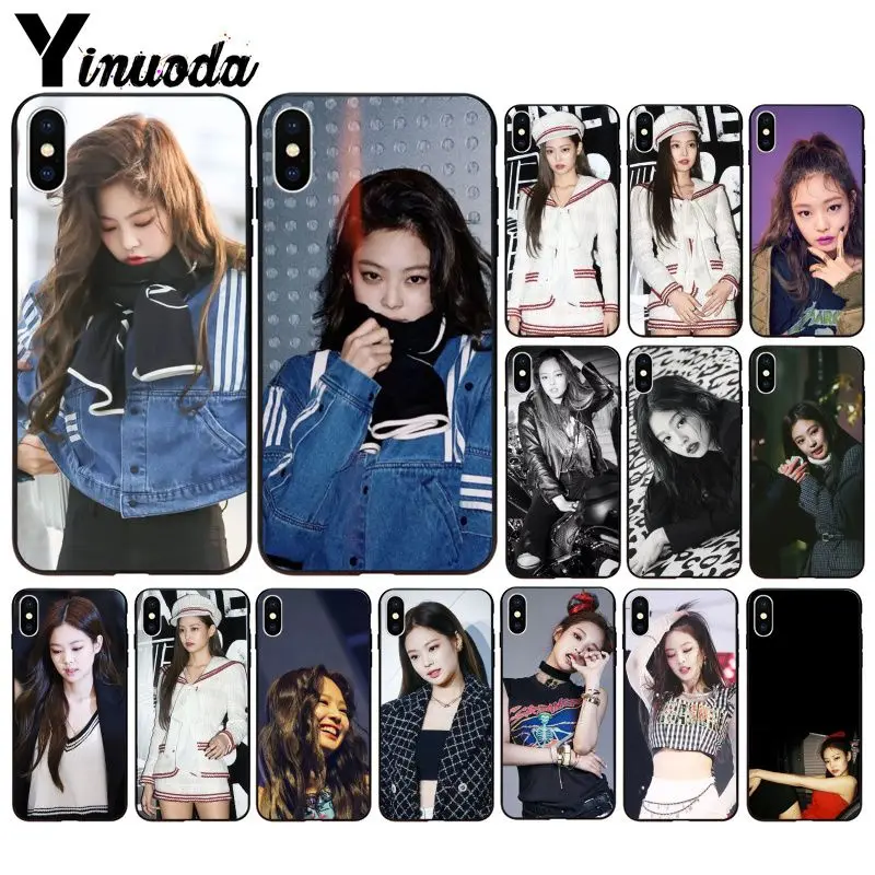 

Yinuoda BLACKPINK Jennie TPU Soft Silicone Phone Case Cover for iPhone 6S 6plus 7 7plus 8 8Plus X Xs MAX 5 5S XR