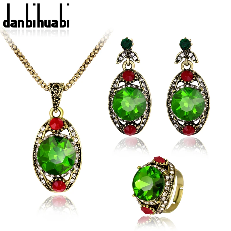 

2018 Earrings and Necklace Set of Ornaments Rhinestone Costume Jewelry Sets Women's Bijouterie Ethiopian turkish Jewelry Sets