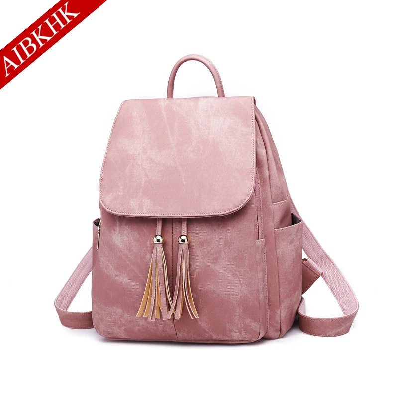 

Tassel Women Backpack Travel Ladies Backpack Mochilas School Backpacks For Teenage Girls 2019 Leather Backpack Women