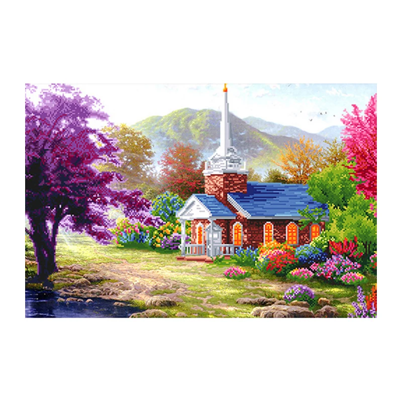 New diy 5d diamond painting landscape garden painting mosaic cross stitch set diamond embroidery home decoration gift
