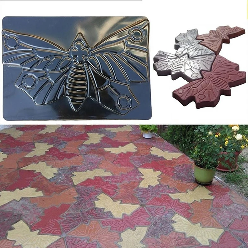 Butterfly Garden Paving Mould Concrete Paver Mold Maker Paving Brick DIY Path Maker Mold