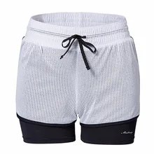 2in1 женские шорты для бега для тренажерного зала фитнеса тренировок укороченные штаны сетка для волос спортивная одежда шорты для йоги, для бега Колготки для занятий бегом Велосипеды