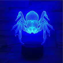 3D лампа в виде насекомых пауков светодиодный ночсветильник с USB