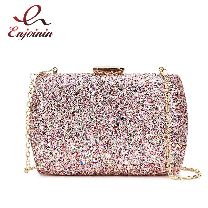 

Luxury Sequins Fashion Party Wedding Clutch Bag Evening Bag Ladies Mini Messenger Bag For Women Flap Shoulder Bag Handbag Purse