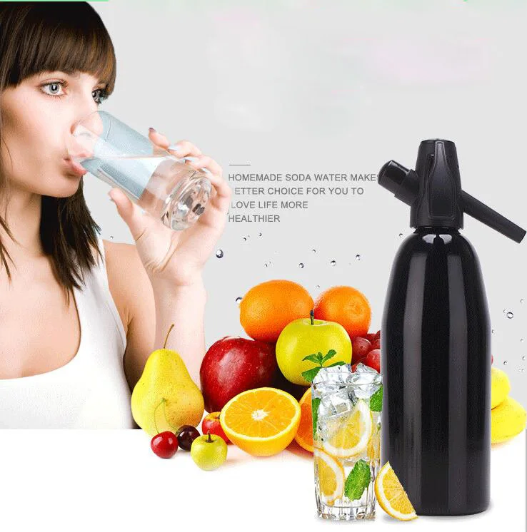 

Soda Siphon Gun Bubble 1L Make Sparkling Gas Water Generator Comb Water Dispenser Gin Fizz Cocktails and Wine Spritzers