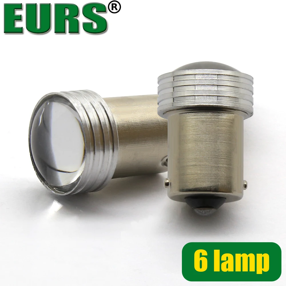 EURS 10X S25 1156 BA15S P21W 2835 6 Smd Car Corner Lamps Led 6SMD Auto