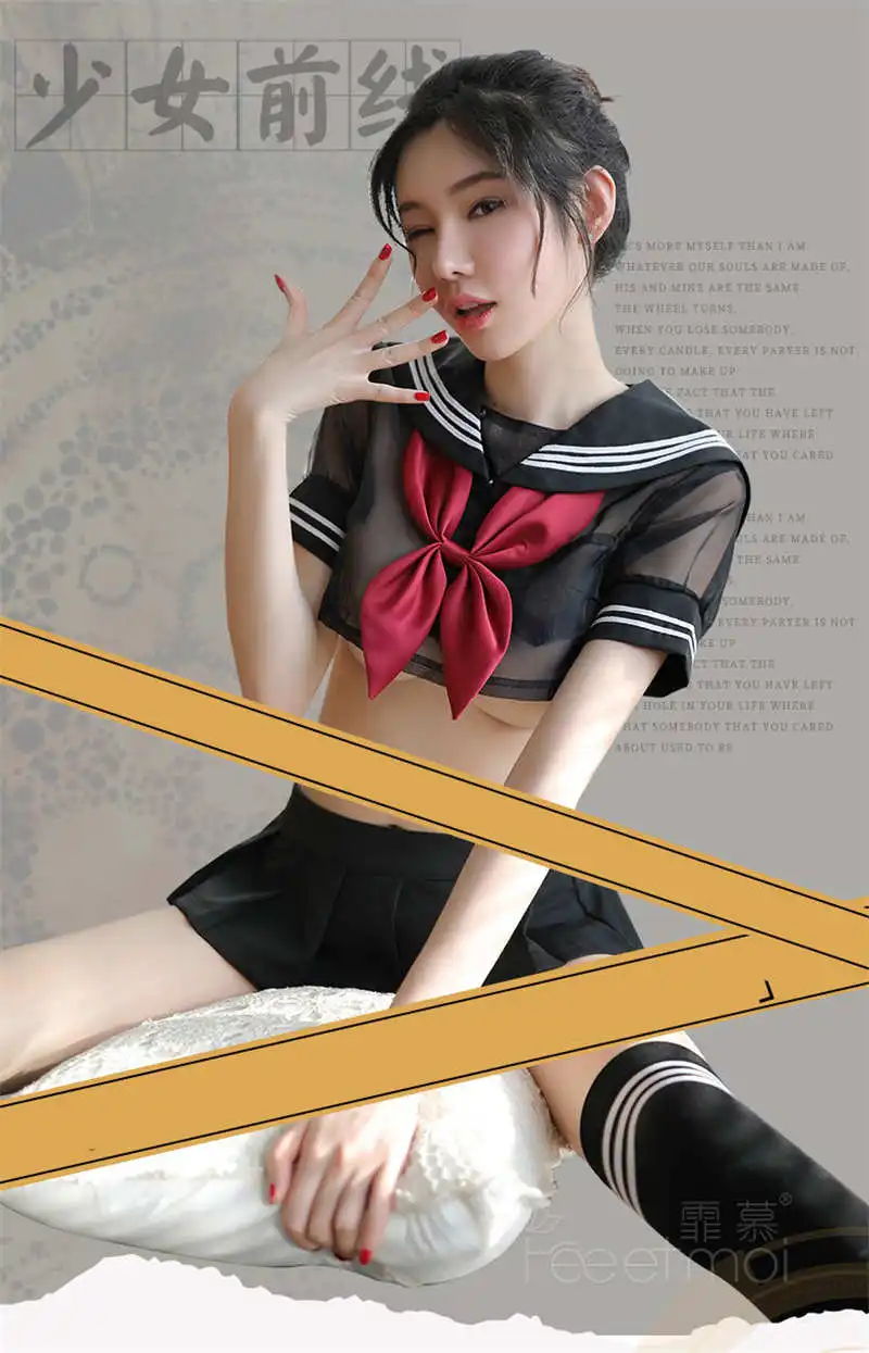 Японский костюм для косплея, прозрачный комплект нижнего белья, сексуальный матросский воротник, Униформа, юбка, школьная форма для девочки, плиссированная мини-юбка