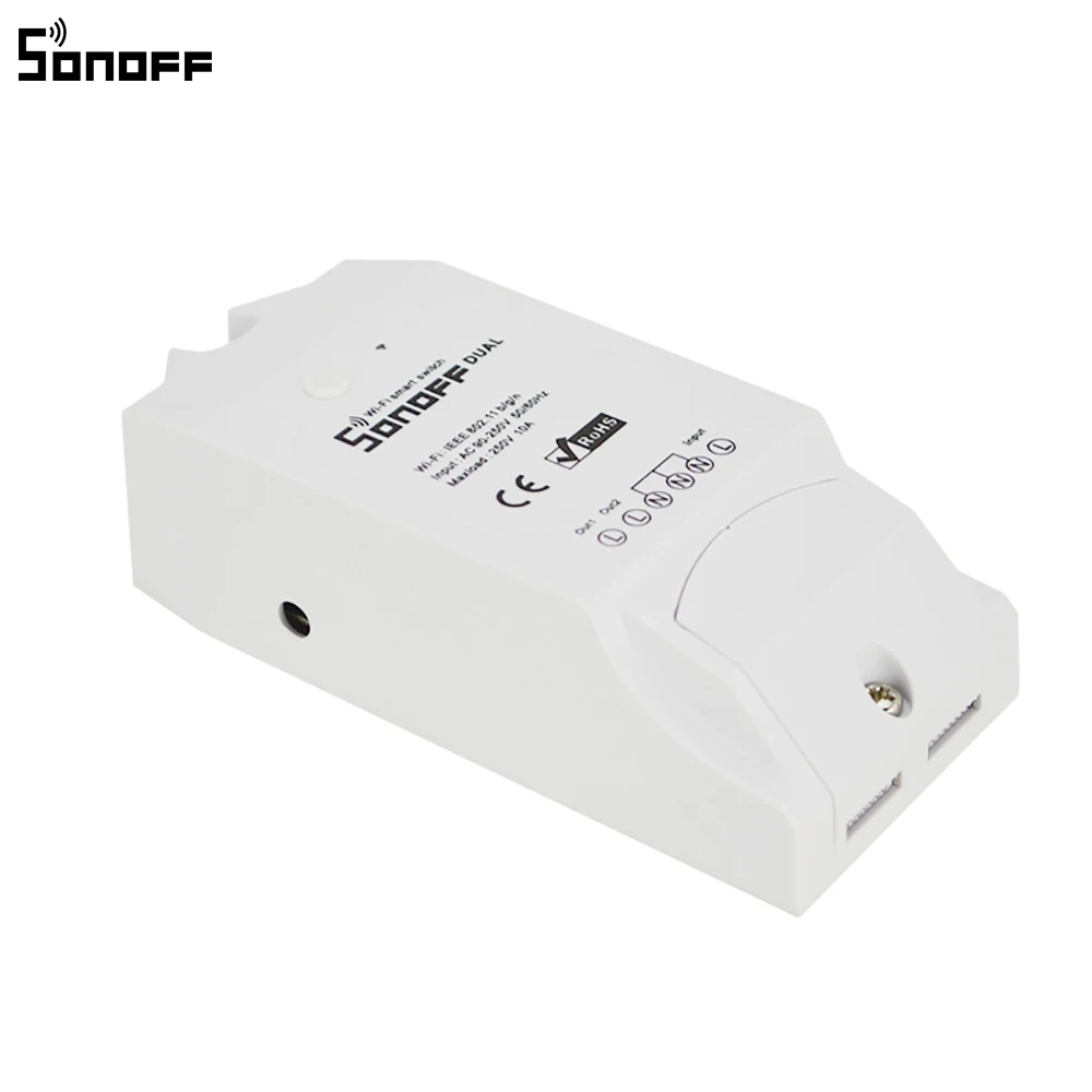 1-5 Sonoff Dual 2CH Wifi освещение переключатель Управление несколькими устройствами светодиодный WiFi переключатель управление двумя устройствами умный Wifi беспроводной умный переключатель