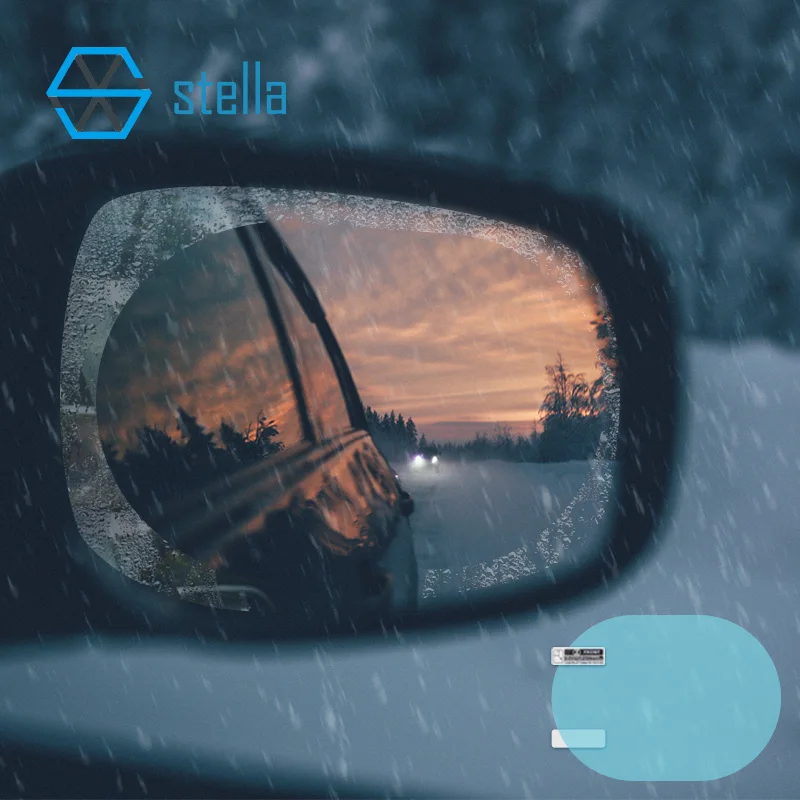 

2Pcs car rearview mirror waterproof membrane transparent Clear Film Sticker/film for cars see more clearly on rainy days safer
