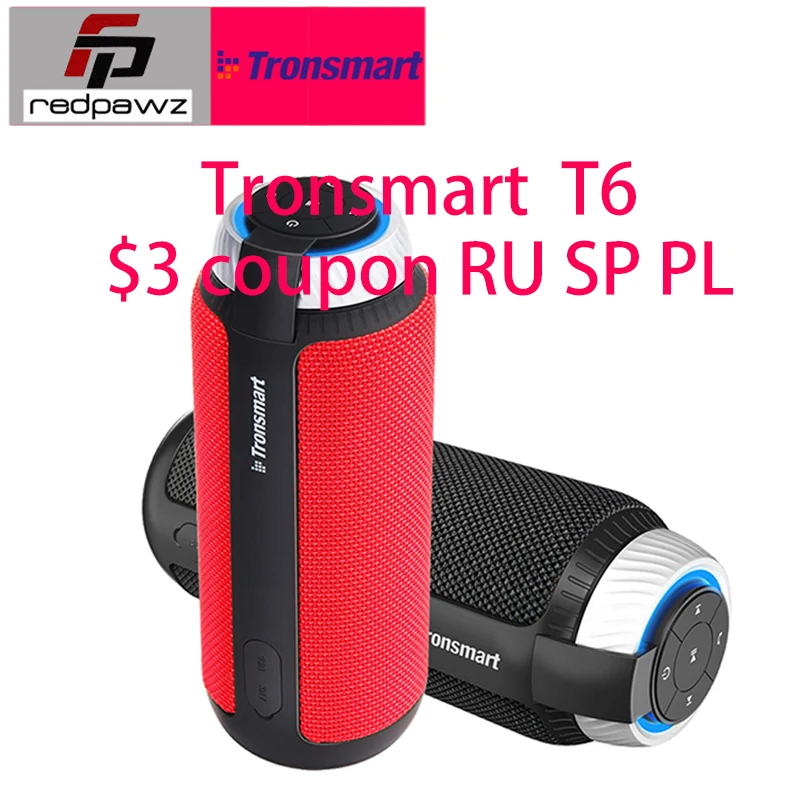 

Tronsmart Element T6 Bluetooth 4.1 Portable Speaker Wireless Soundbar Audio Receiver Mini Speakers USB AUX for Music MP3 Player