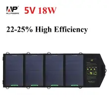 ALLPOWERS 18W 5V Solar Charger for iPhone iPad Samsung Phones and Power Banks, Dual USB Output Fast Charging Solar Charger.