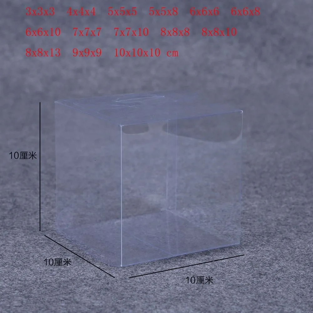 100 шт./лот 7x7x7 7x7x7x10 см ПВХ прозрачная упаковка подарочные коробки прозрачные