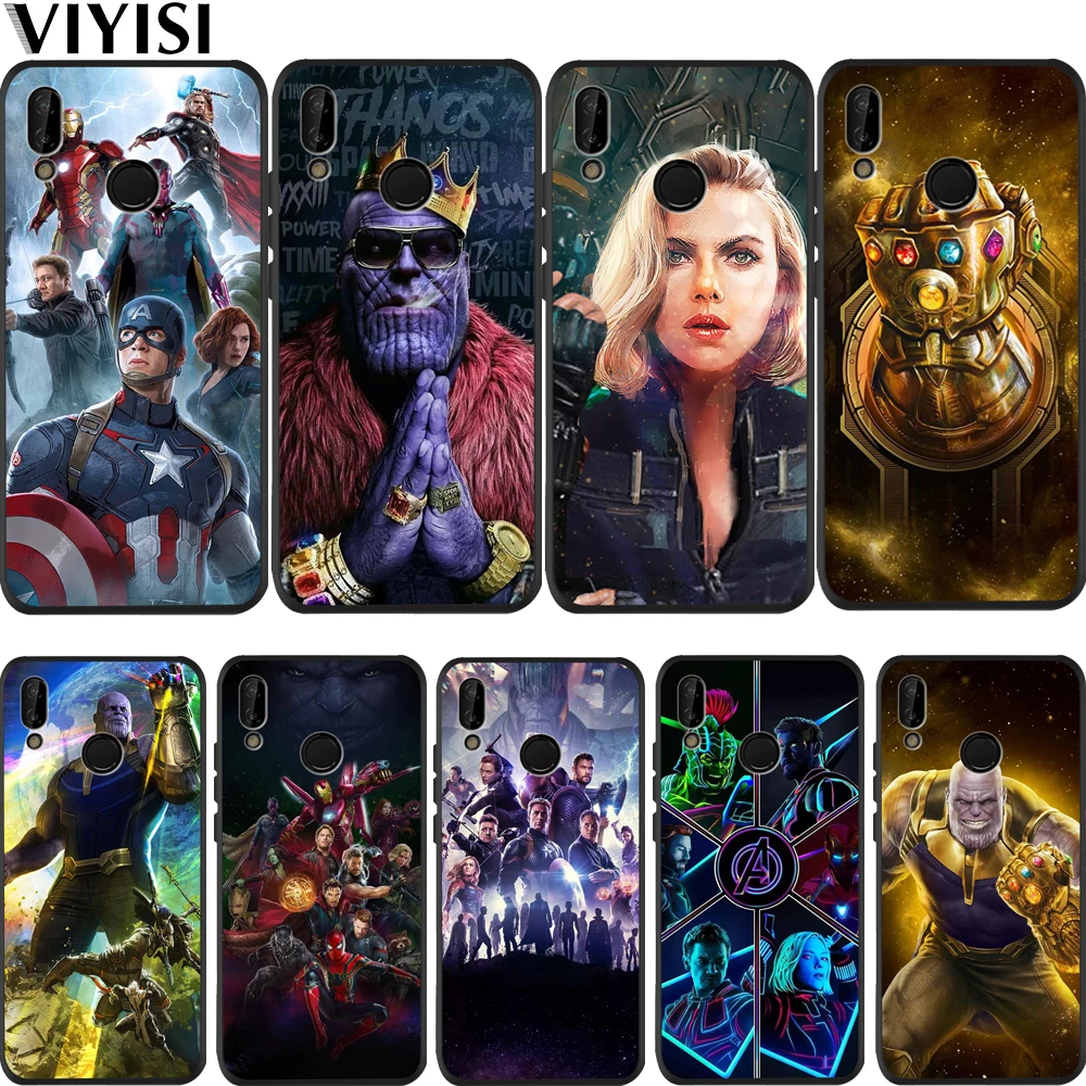 

Avengers Marvel Coque For Huawei P30 Pro For huawei p20 lite case Thanos Black Widow Mate 20 lite Honor 8X 10 P Smart Etui Cover