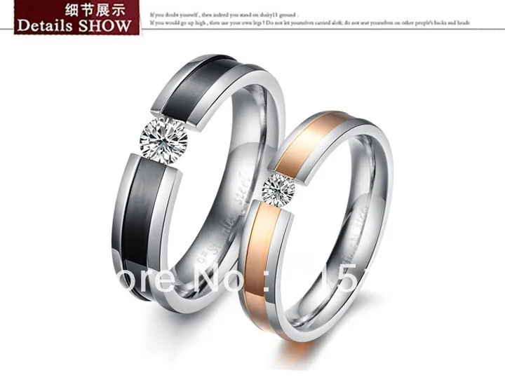 His and hers promise ring sets, Wedding Fashion Couple Stainless Steel
