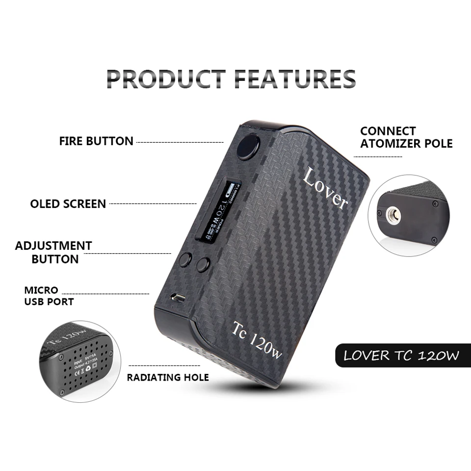Kangvape lover TC 120w carbon fiber kit (8)