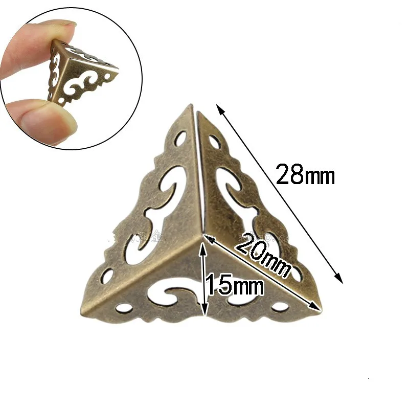 20*20 мм Железный античный деревянный чехол для багажа угловая мебель деревянная Подарочная коробка для ювелирных изделий угловые кронштейны декоративные бронзовые