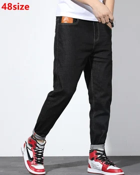 

Large size men's black jeans male washed harem pants men's casual trend plus size large size pants men 48 46 44 42 40 38