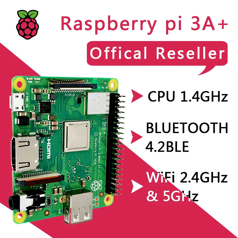 Billig Neue Raspberry Pi 3 Modell A + Plus 4 Core CPU BMC2837B0 512M RAM Pi 3A + mit wiFi und Bluetooth