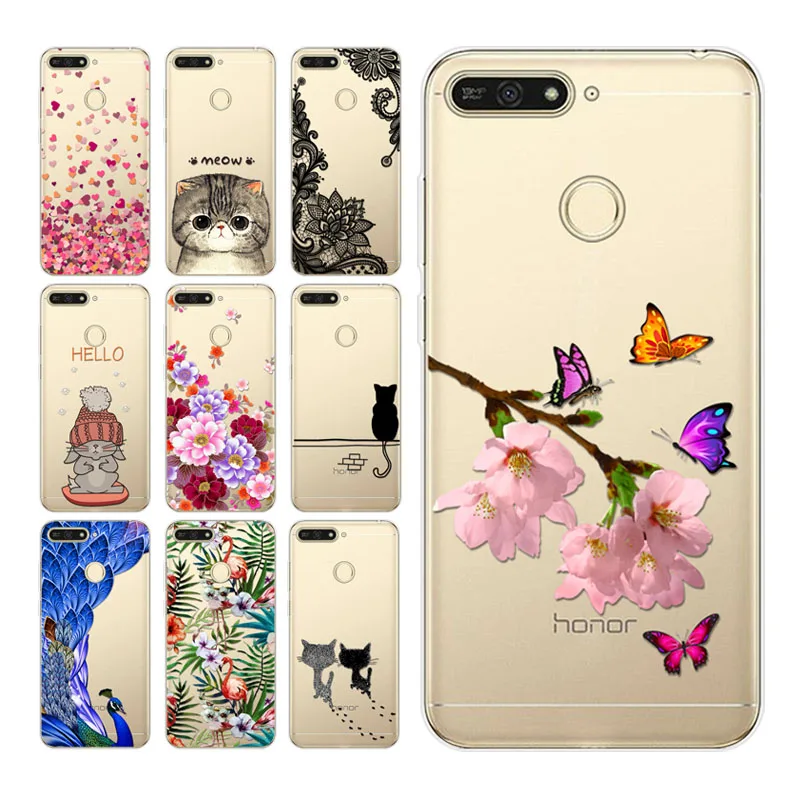

Para Huawei Honor 7A Pro/Y6 primer 2018 Case Cover, Printed Soft Silicon TPU Back Cover Case huawei y5 2018 honor 7s Phone Cases