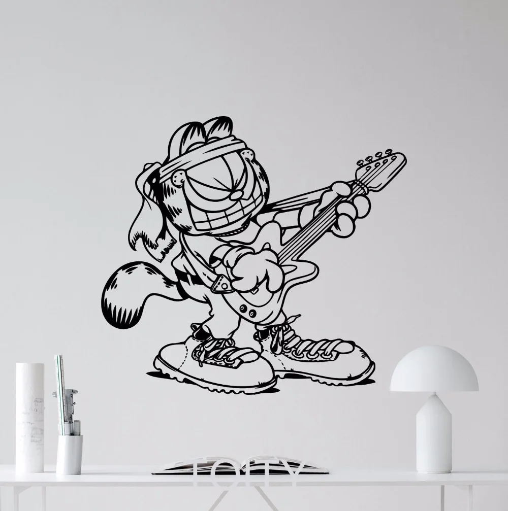 cheap Garfield Wall Sticker Retro Cartoon Cat Vinyl Decal Home Kids Girl Nursery Room Interior Decoration Removable Mural