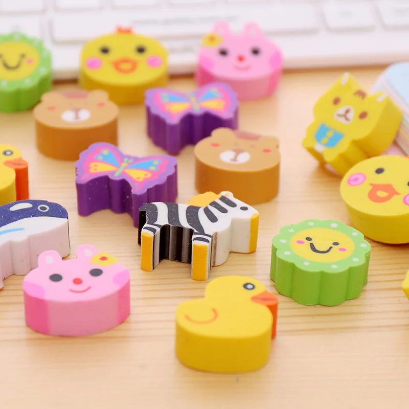 

Creative cartoon eraser animal rubber primary school rubber head children learning stationery set gift