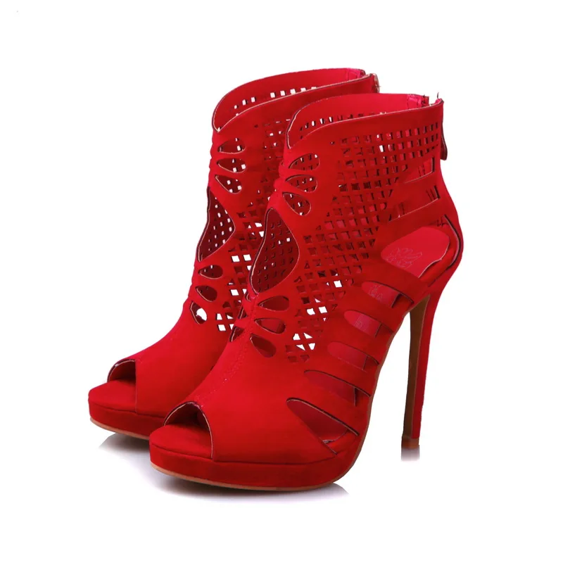 Распродажа; обувь больших размеров 34-52; женские босоножки; пикантные модные босоножки на высоком каблуке; sapato feminino; летняя стильная обувь; 588 - Цвет: Красный