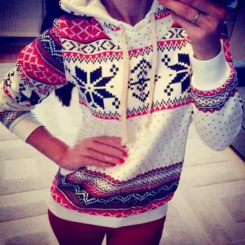

Hot Sale Christmas Womens Casual Printing Long Sleeve Hoodie Sweatshirt Jumper Pullover Tops Shirt Coat