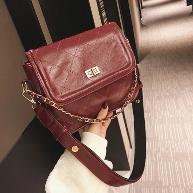 

Explosion models 2019 rhombic slung fashion simple multi-function chain small square bag wild elegant female shoulder bag
