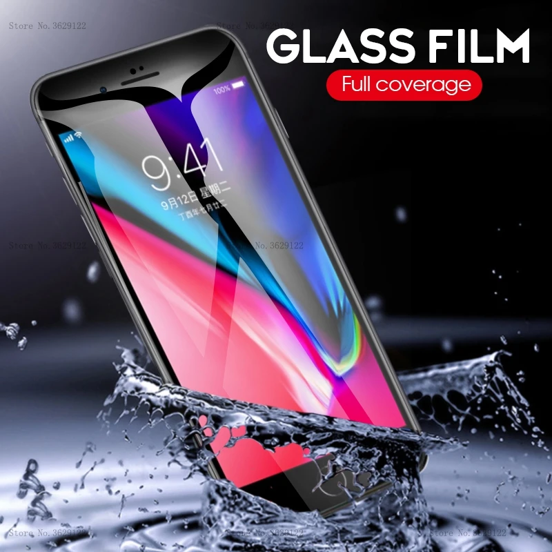Закаленное стекло 9D для iphone X XS MAX XR Защитное iPhone 7 6s 6 8 Plus защита экрана с