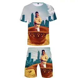 Lil Nas X 3D Печатный летний крутой рэпер певец Новое поступление пляжные шорты наборы с круглым вырезом + шорты мужские повседневные стильные